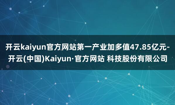 开云kaiyun官方网站第一产业加多值47.85亿元-开云(中国)Kaiyun·官方网站 科技股份有限公司