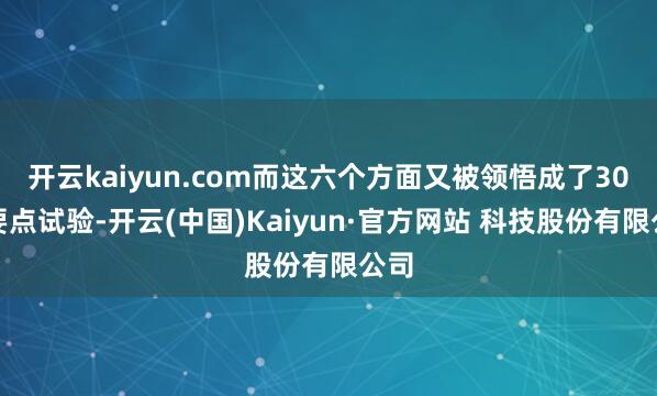 开云kaiyun.com而这六个方面又被领悟成了30项要点试验-开云(中国)Kaiyun·官方网站 科技股份有限公司
