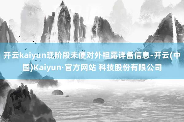 开云kaiyun现阶段未便对外袒露详备信息-开云(中国)Kaiyun·官方网站 科技股份有限公司
