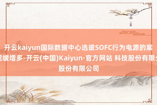 开云kaiyun国际数据中心选拔SOFC行为电源的案例迟缓增多-开云(中国)Kaiyun·官方网站 科技股份有限公司