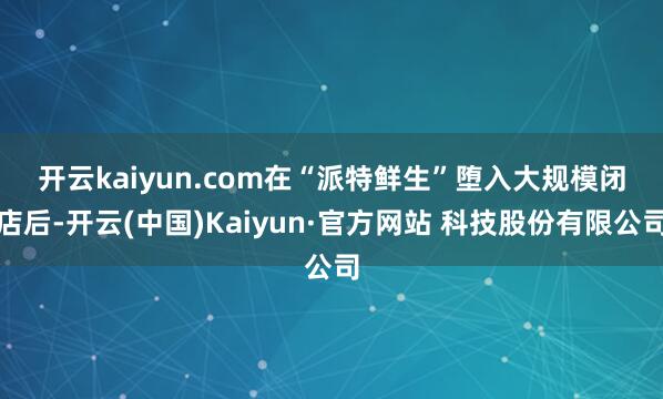 开云kaiyun.com　　在“派特鲜生”堕入大规模闭店后-开云(中国)Kaiyun·官方网站 科技股份有限公司